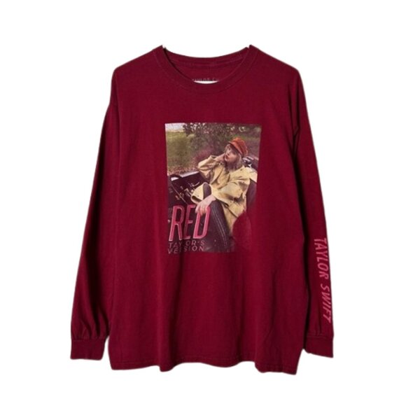 Taylor Swift Tops - Taylor Swift Shirt Red Taylor's Version Long Sleeve Print Album Photo Shoot L